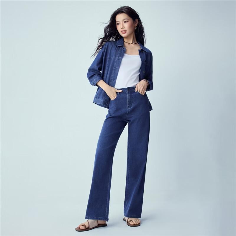 Giordano Women's Washed Straight-Leg Mid-Rise Jeans