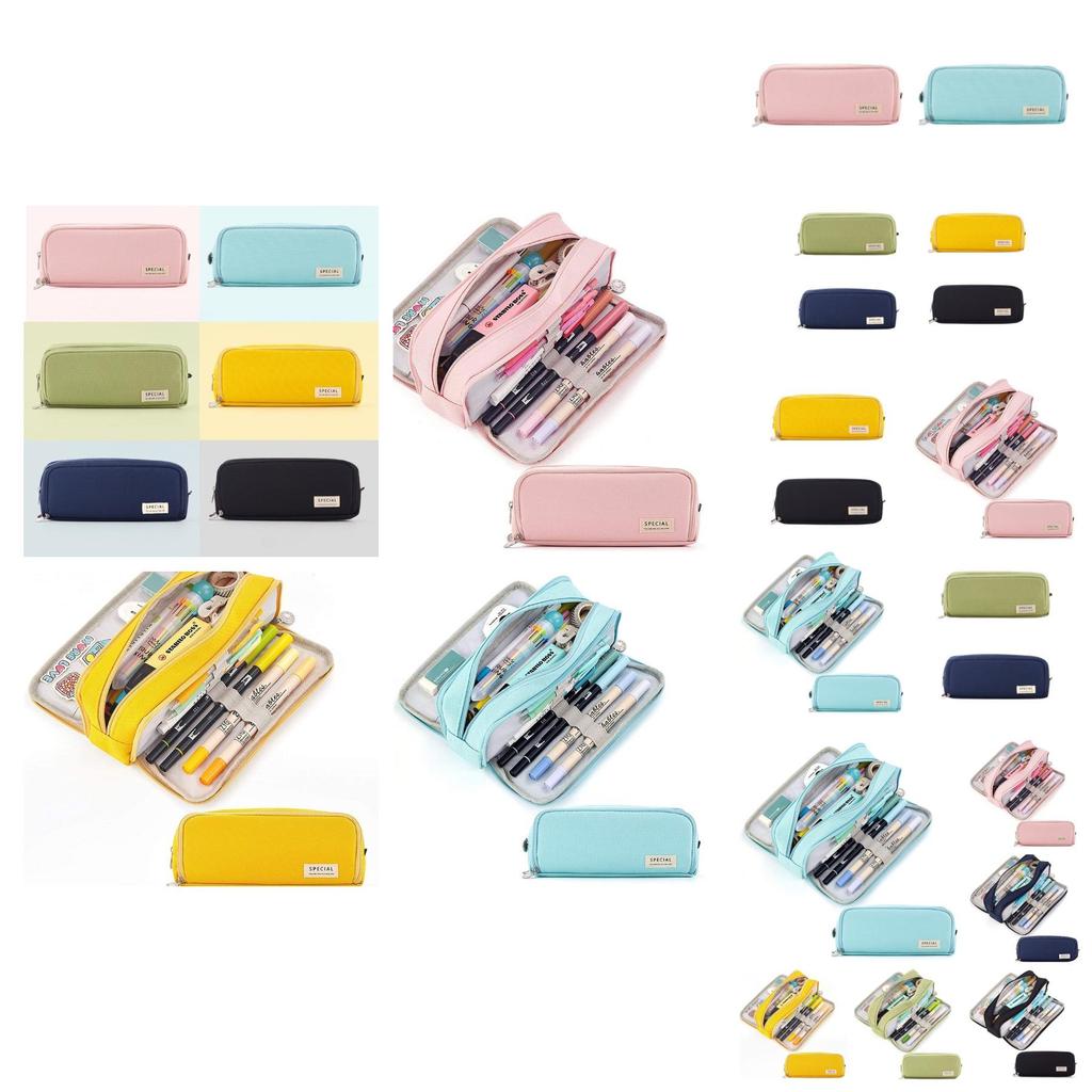 Koreansk stil kanvaspennväska multifunktionell brevpapperspåse