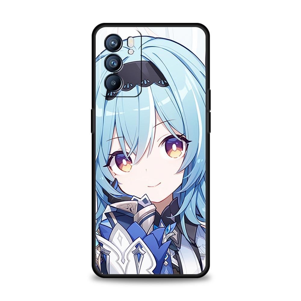 Genshin Impact Game Phone Case For Oppo A54 A53 A52 A9 2020 A15 A95 A16 A76 A74 A12 Find X5 Reno7 Reno6 Pro Plus 5G Black Cover