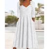 Autumn And Winter New Solid Color Fashion V-Neck Long-Sleeved Dress European And American Women'S Dress