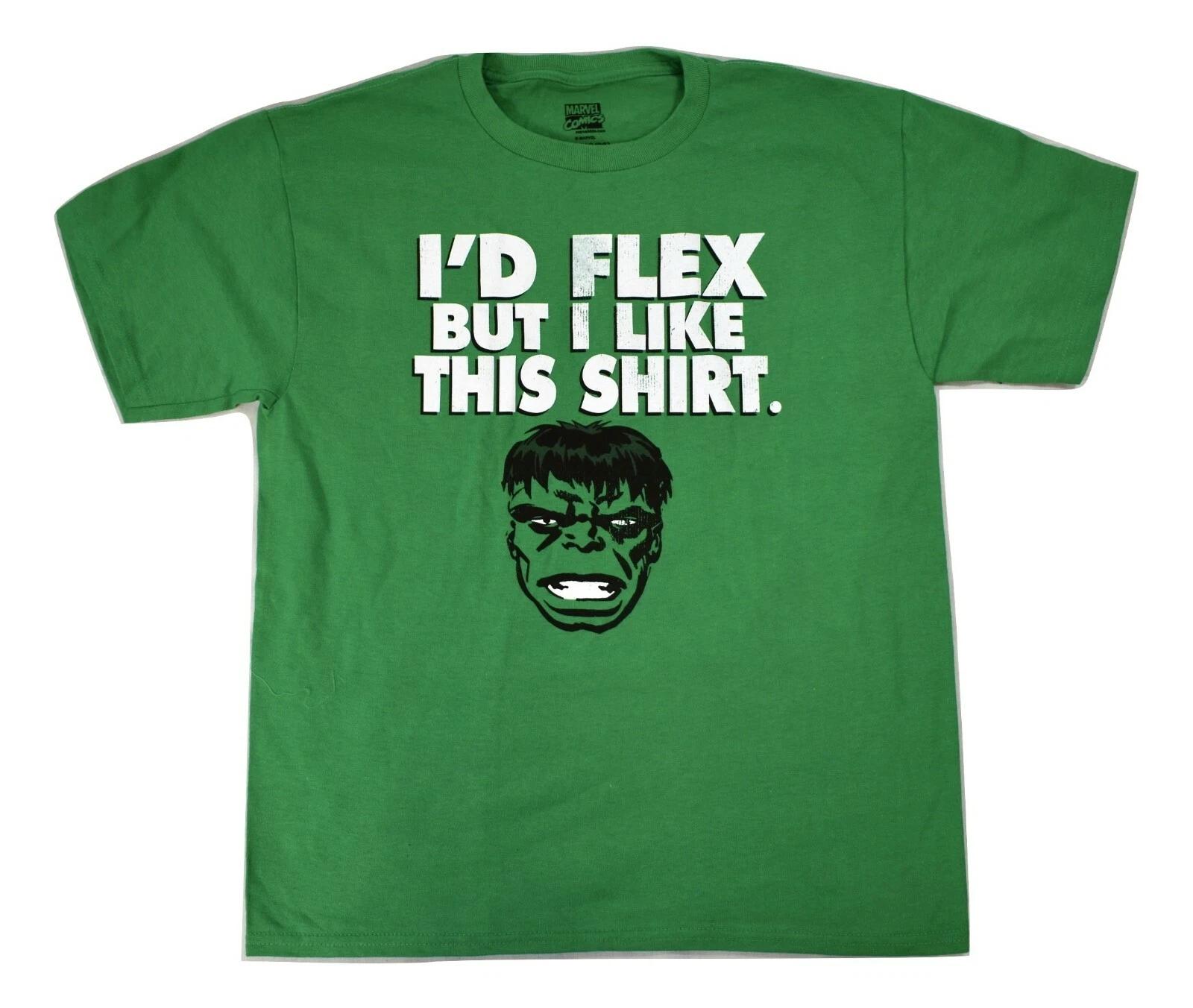 Marvel Youth Boys Hulk I d Flex But I Like This Shirt New XL(14-16), 2XL(18-20) L