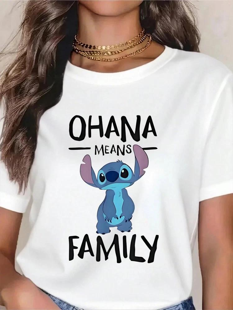 Cute Stitch Ohana Means Family TShirt Unisex S