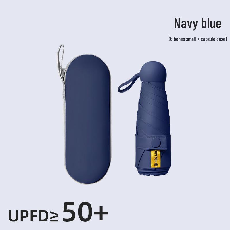 Kompakter UV-Schutz Faltbarer Regenschirm mit Schwarzer Fütterung