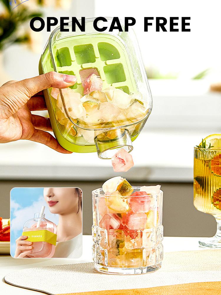 500ml/800ml Ice Cube Bottle Portable Silicone Freezer Ice Trays zero-contact pressure ice cube mold Whiskey Ice Cube Maker