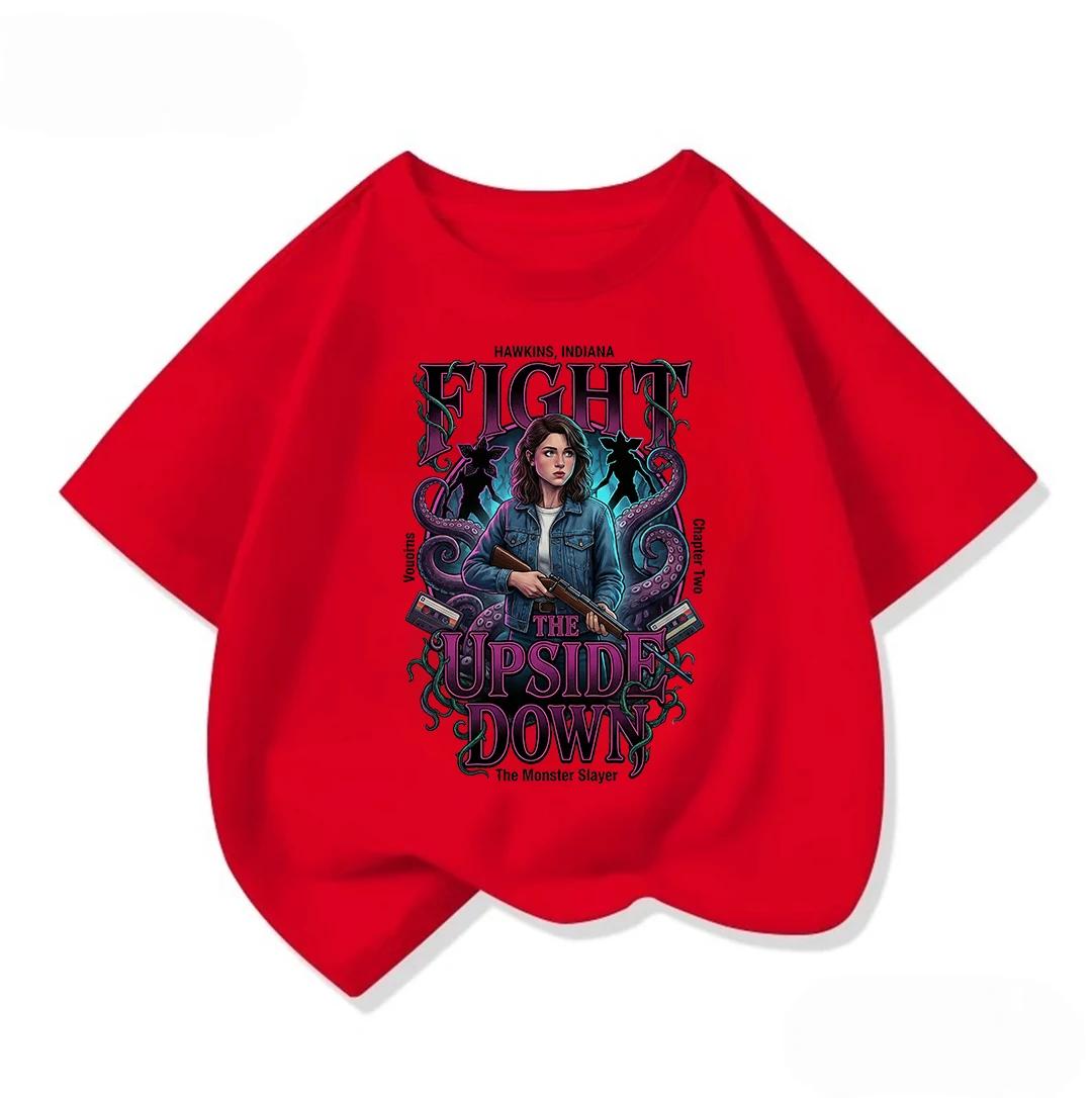 

Fashionable Short-sleeve T-shirts for Boys and Girls, Cool Round-neck Summer Casual Tops, Suitable for Children Aged 3-14 100
