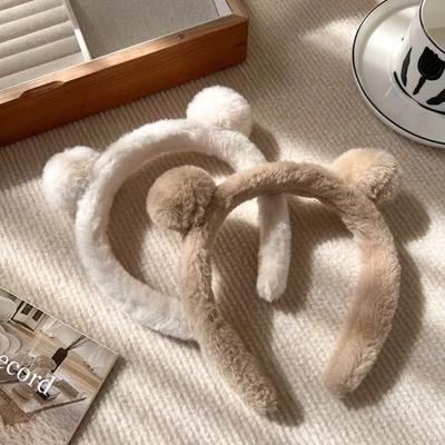 Stirnbänder zum Waschen des Gesichts für Mädchen, süßes Haarband aus Plüsch mit Ohren, Haarbänder für Frauen, modische Haar-Accessoires, Kopfbedeckung, Stirnband, Haarbänder