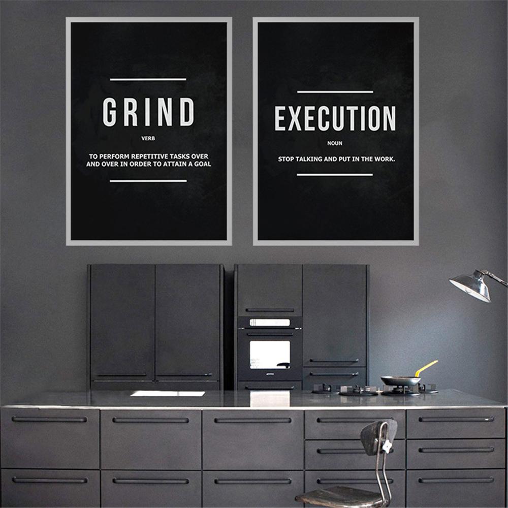 Solid Wood Frame Home Decor Canvas Picture 1 Canvas Inspirational Quotes Poster Office Study Hanging Picture Wall Home Canvas