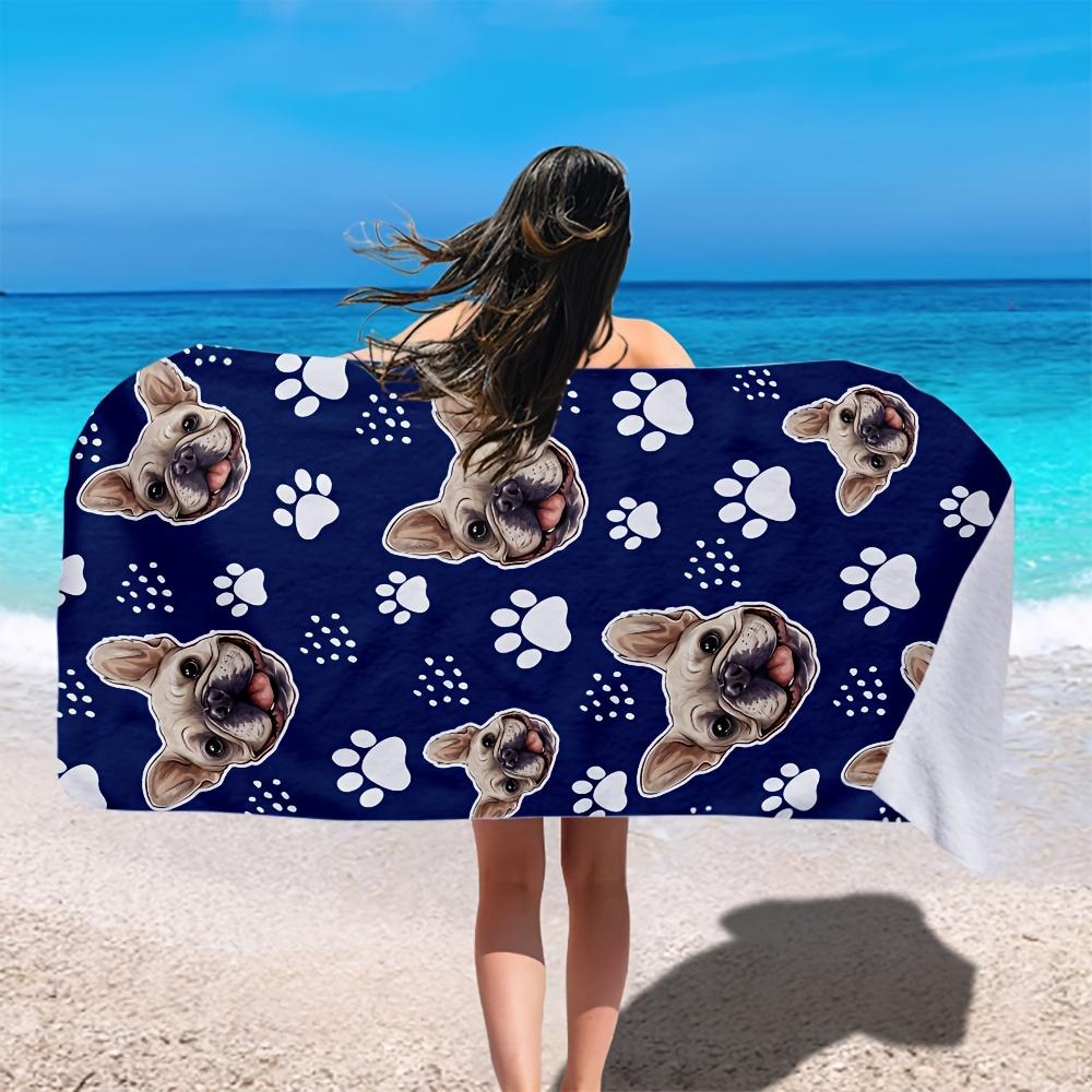 French Bulldog Print Quick Dry Microfiber Beach Towel Lightweight Absorbent Bath Towel for Travel Swimming Pool Shower Pad