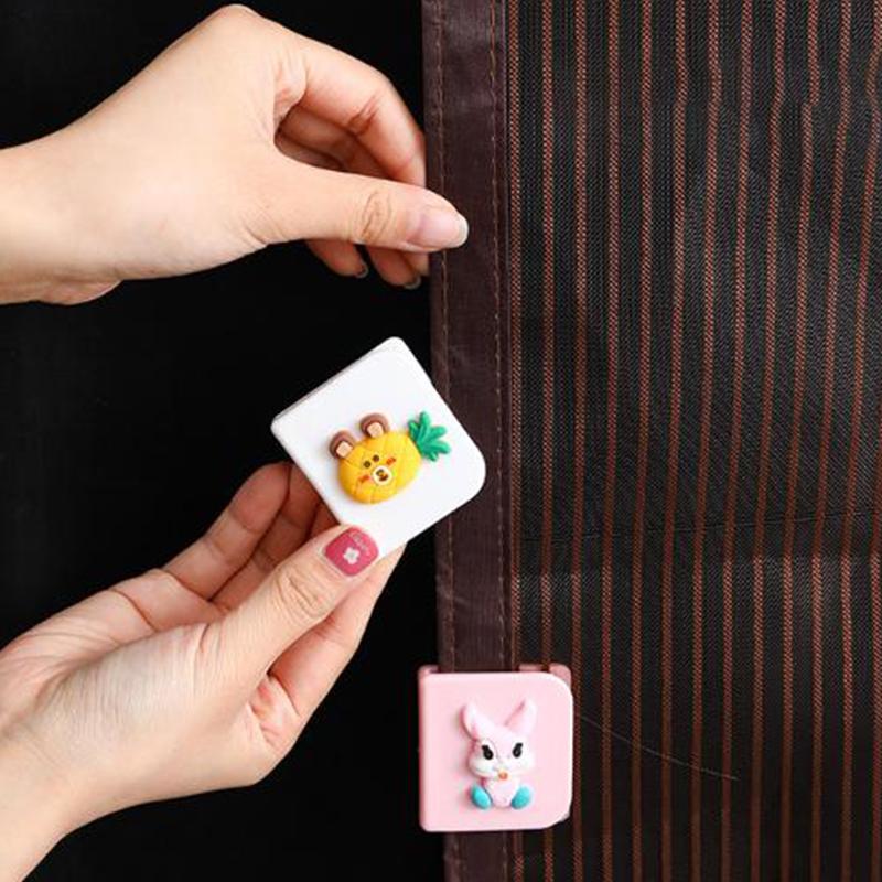 4Pcs Shower Curtain Clips Non Punching Windproof Curtain Hook Toilet Curtain Rings Clip Traceless Shading Cloth Edge Fixed Clips