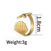Anello Aperto INS Moda Acciaio Inossidabile Stella Marina Perla - Anello Dito Esagerato Placcato Oro 18K da Donna