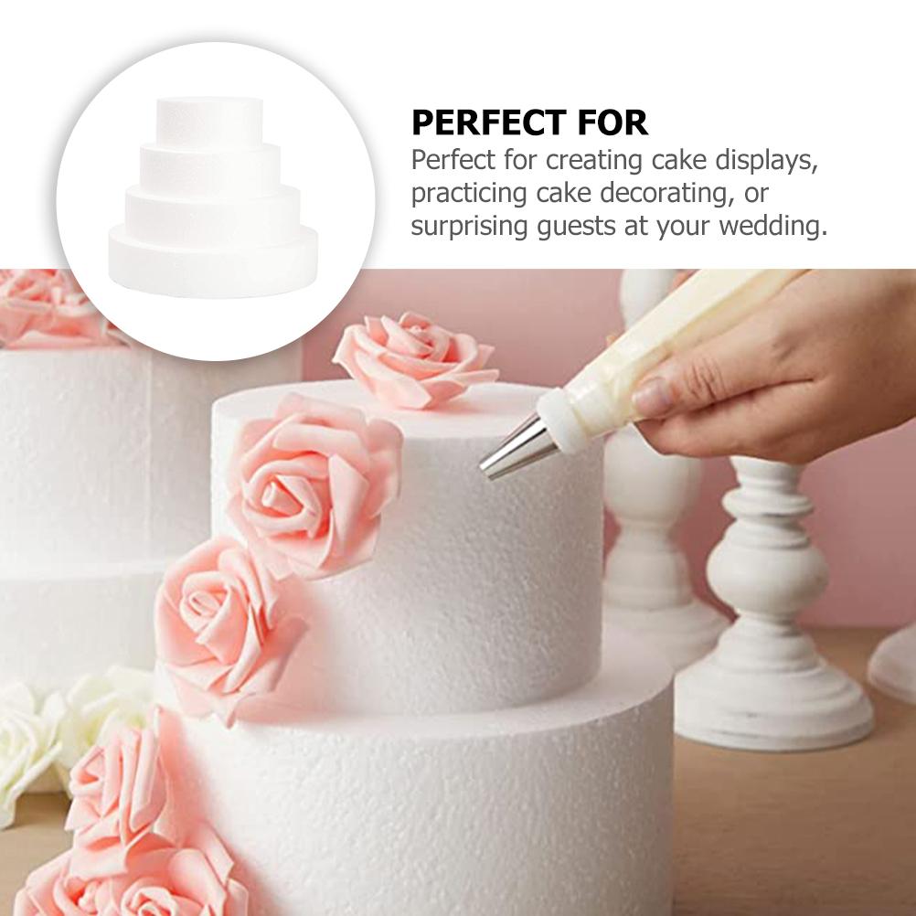 4 Pcs Cake Embryo Model Round Pan DIY Dummies Party Supplies Toy Foam Gathering Fake Baby Compact