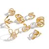 Yori Simple Line Design Open Ring for Women Golden Plated Cubic Zirconia Stainless Steel Finger Jewelry New Arrivals