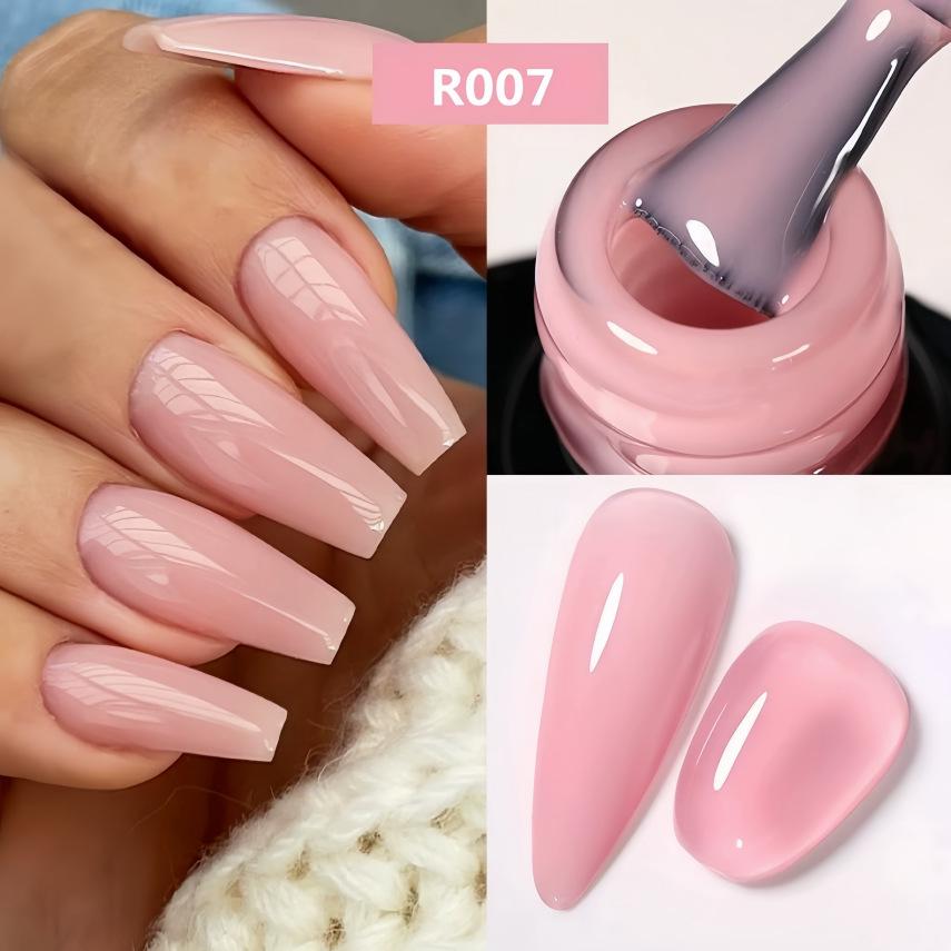 2-in-1 Nude Transparent Gel Nail Polish: Base & Top Coat