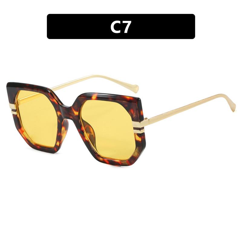 New fashionable square sunglasses women's high-end retro sunglasses trendy personalized sunscreen sunshade glasses
