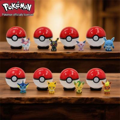Oryginalna Figurka Rodziny Eevee z Serii Pokémon 2 Ręcznie Malowana Ozdoba na Biurko Prezent