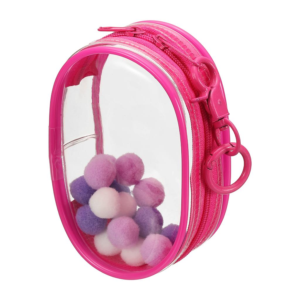 Uxcell 4 Inch Plush Doll Out Bag PVC Transparent Mini Doll  Display Pouch Clear Storage Case for Blind Box Doll Display Round