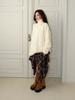 MEENDERI Turtleneck Stitch Knit Top - Ivory