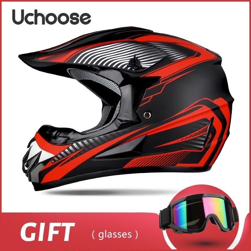 Free Gift Kids Protective Helmet Motocross Motorcycle Moto Bike Full Face Helmet Adult Women Racing Sports Off-road Scooter ATV