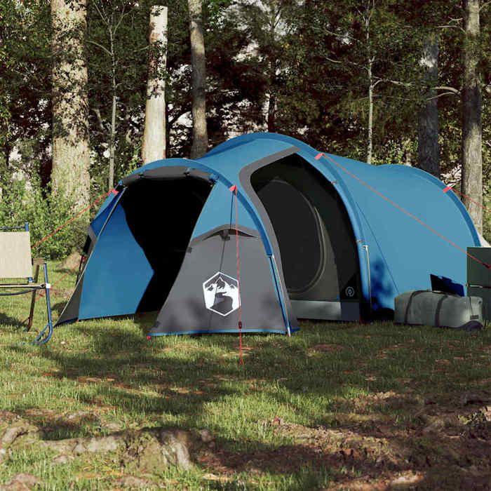 VidaXL Camping Tent 4 Person, Shade Tent with Carry Bag, Portable Awning with Sidewalls for 94391