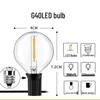 Solar G40 String Lights - Outdoor Festival, Garden, Balcony, Camping, Retro Party Decor.