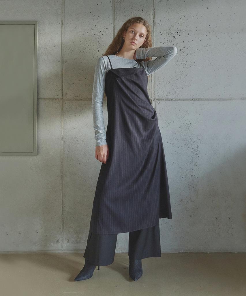 Ihr Striped Layered Maxi Dress / Black
