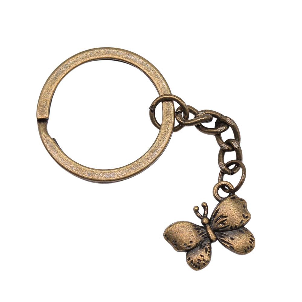 Breloc cu Charm Libelulă și Albină Pandantive Fluture Inel pentru Chei Inel de 28mm