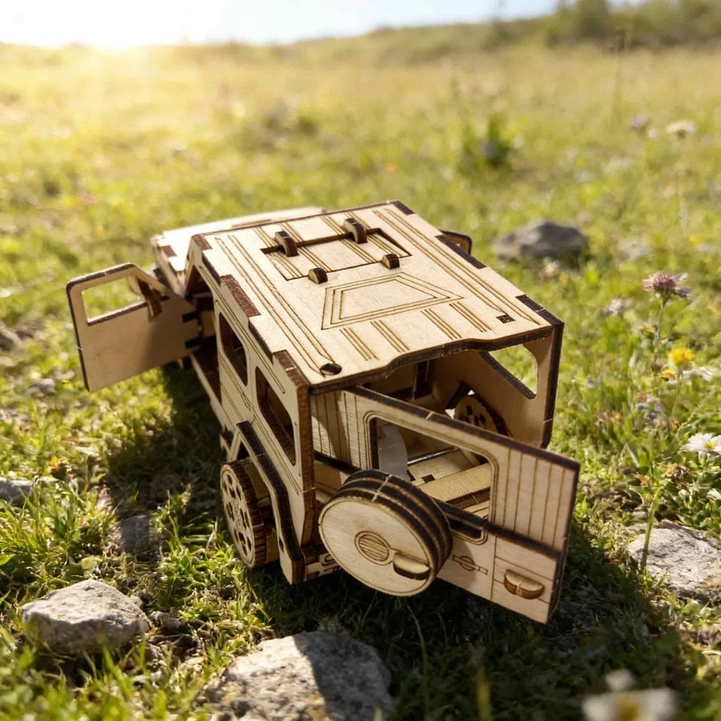 Wooden Off Road Vehicle Puzzle DO-IT-YOURSELF Wooden 3D Off Road Vehicle Assembly Learning Birthday Present Christmas Present