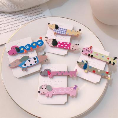 Urocza kreskówkowa spinka do włosów z pieskiem - Słodki dziewczęcy klips typu dzióbek do bocznych grzywek, Słodki nowy styl akcesorium do włosów
