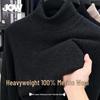JOW Men's 100% Merino Wool Thickened Turtleneck Pullover Sweater