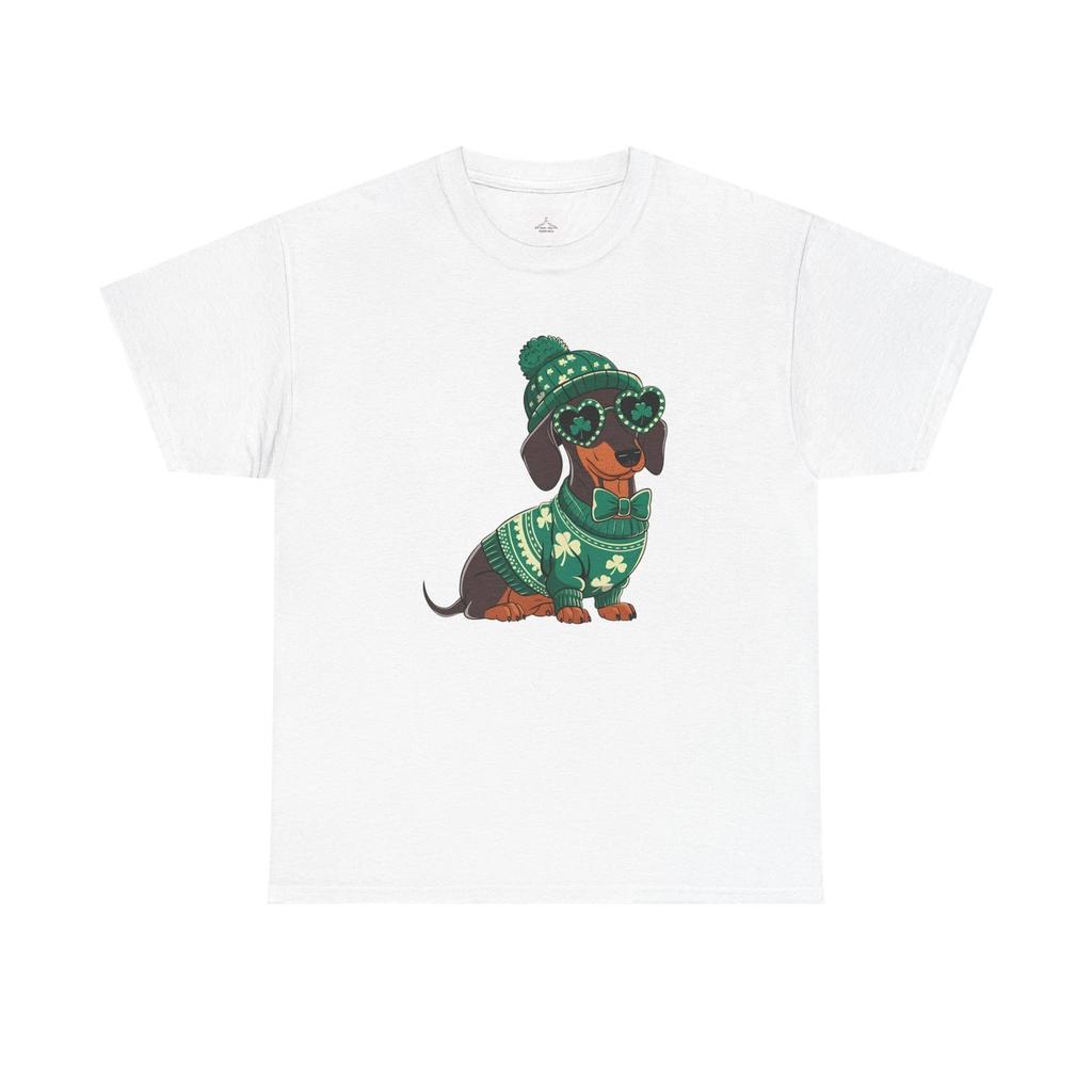 Cute Dachshund St. Patrick's Day Tee, Funny Dog Shirt, Pet Lover Gift, Green Dog