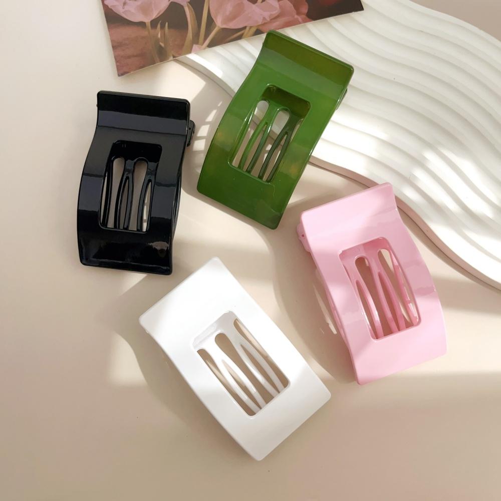 Large French Flat Hair Clips for Women Girls Matte Leopard Rectangle Duckbill Claw Grip Thick Thin Hair Styling Accessories New