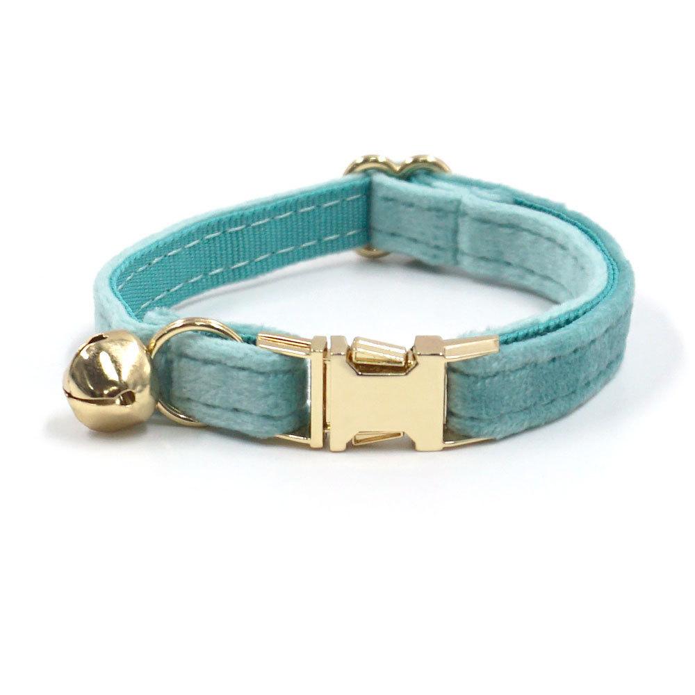 Cat Collar With Solid Color And Bell Decoration For Indoor And Outdoor Use