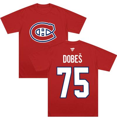 Jakub Dobes Montreal Canadiens Fanatics T Shirts Montreal Canadiens Name & Number Tops Fahsion Women Men High Quality Cotton Tee