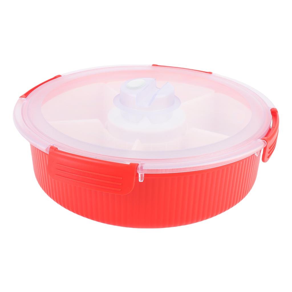 Electric Vacuum Divided Snack Serving Tray Snackle Container Platter for Vacuum Storage with 5 Removable Dishes Lid