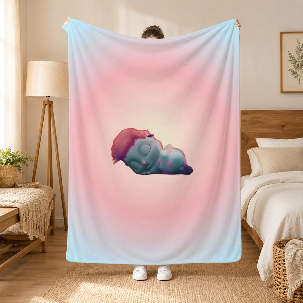Bibble Cartoon Character Throw 240G Flannel Blanket, Suitable For Sofas, Beds, Offices, Exquisite Gift Blankets