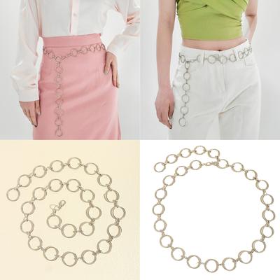Metall-Bauchkette für Damen, Gliederkette, Gürtel, perfekt für Kleider und Freizeitoutfits, Taillenband mit verstellbarem Verschluss