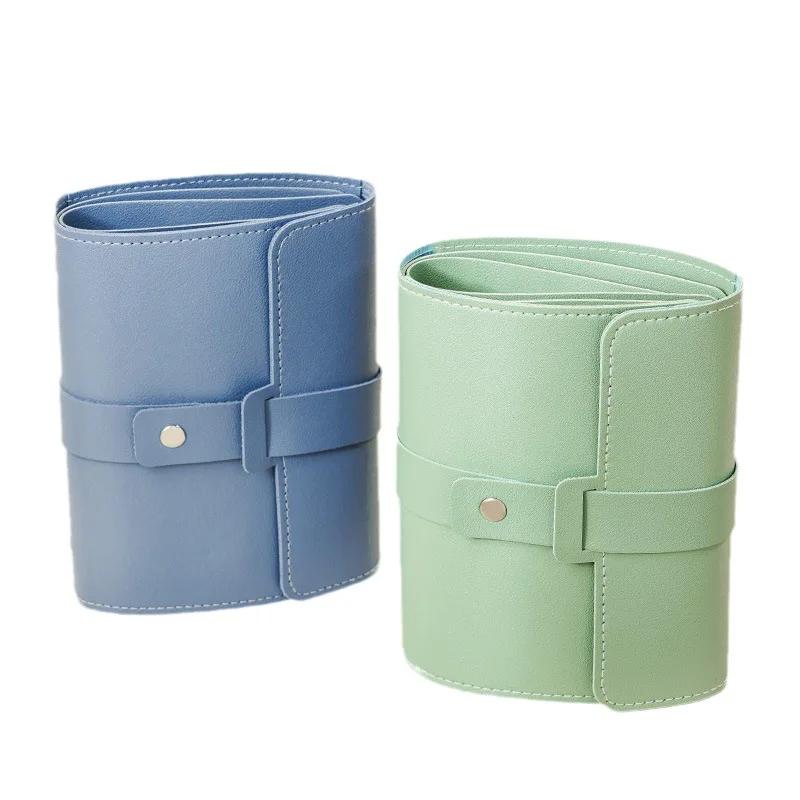 Creative Book Shape Leather Earrings Storage Bag Earrings Stud Ear Storage Portable Jewelry Storage Bag Large Capacity