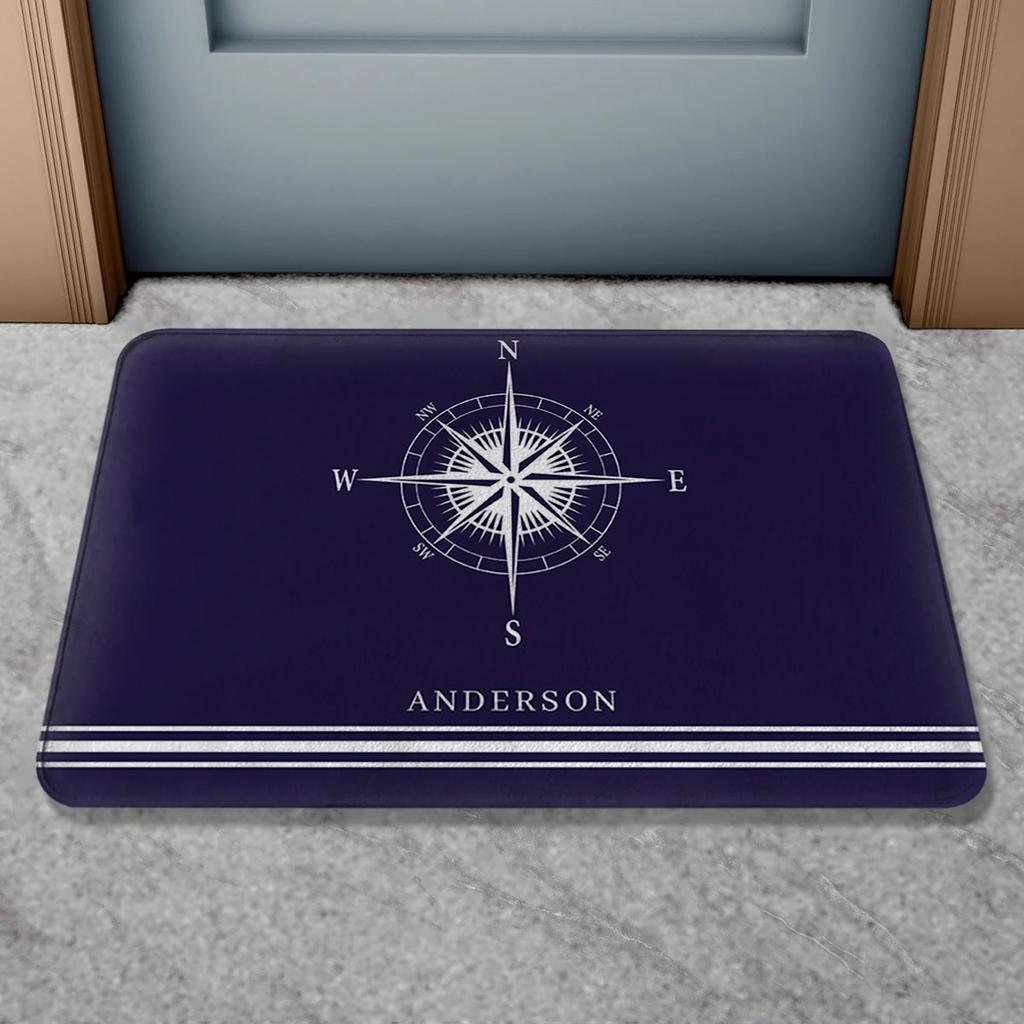 VIKAMA Personalized Boat Name Welcome Mat, Non-Slip Bathroom And Door Mat, Ideal For Nautical-Themed Home Decor, Unique Gift