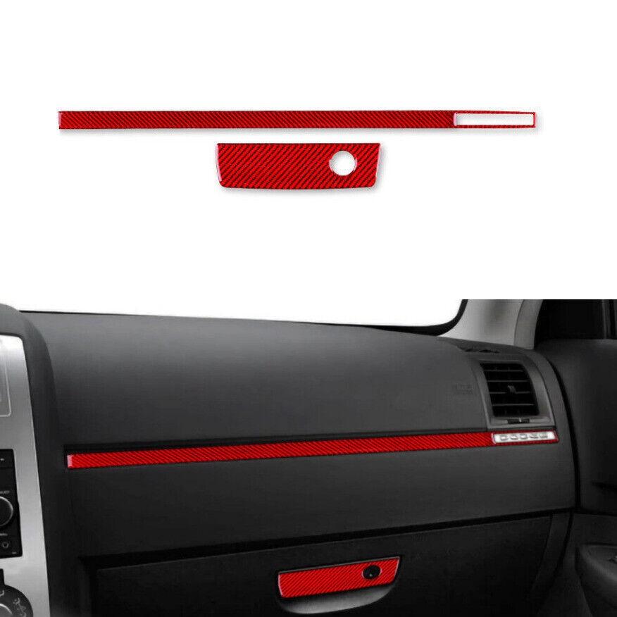 For Dodge Magnum Charger 2008-10 Passenger Copilot Front Dash Carbon Fiber Red