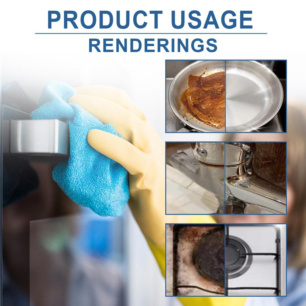 Mehrzweck-Schaumreiniger-Spray, Tiefenreinigung, Küchenentfetter mit Scheuerschwamm für Herd, Kochfeld, Küchengeschirr