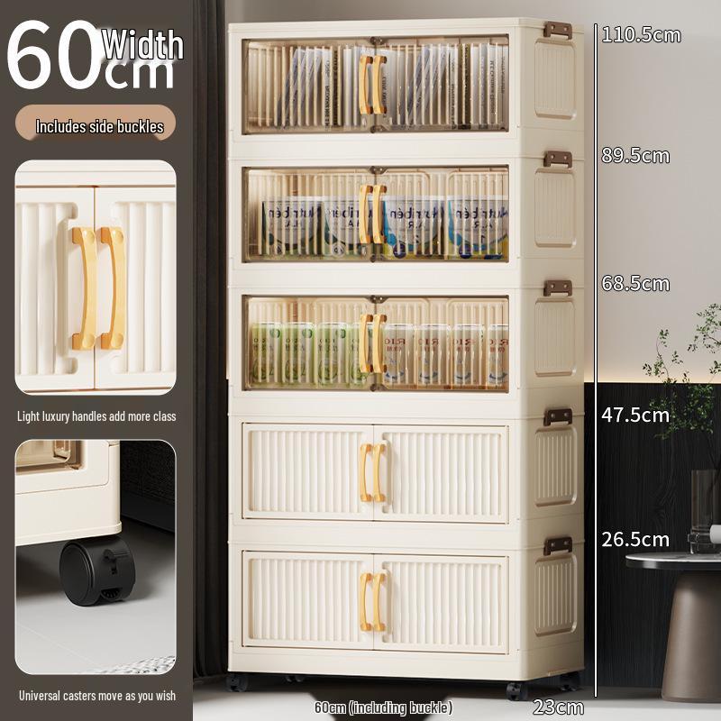 Folding Multi-Layer Plastic Storage & Wardrobe Cabinet for Kids and Households