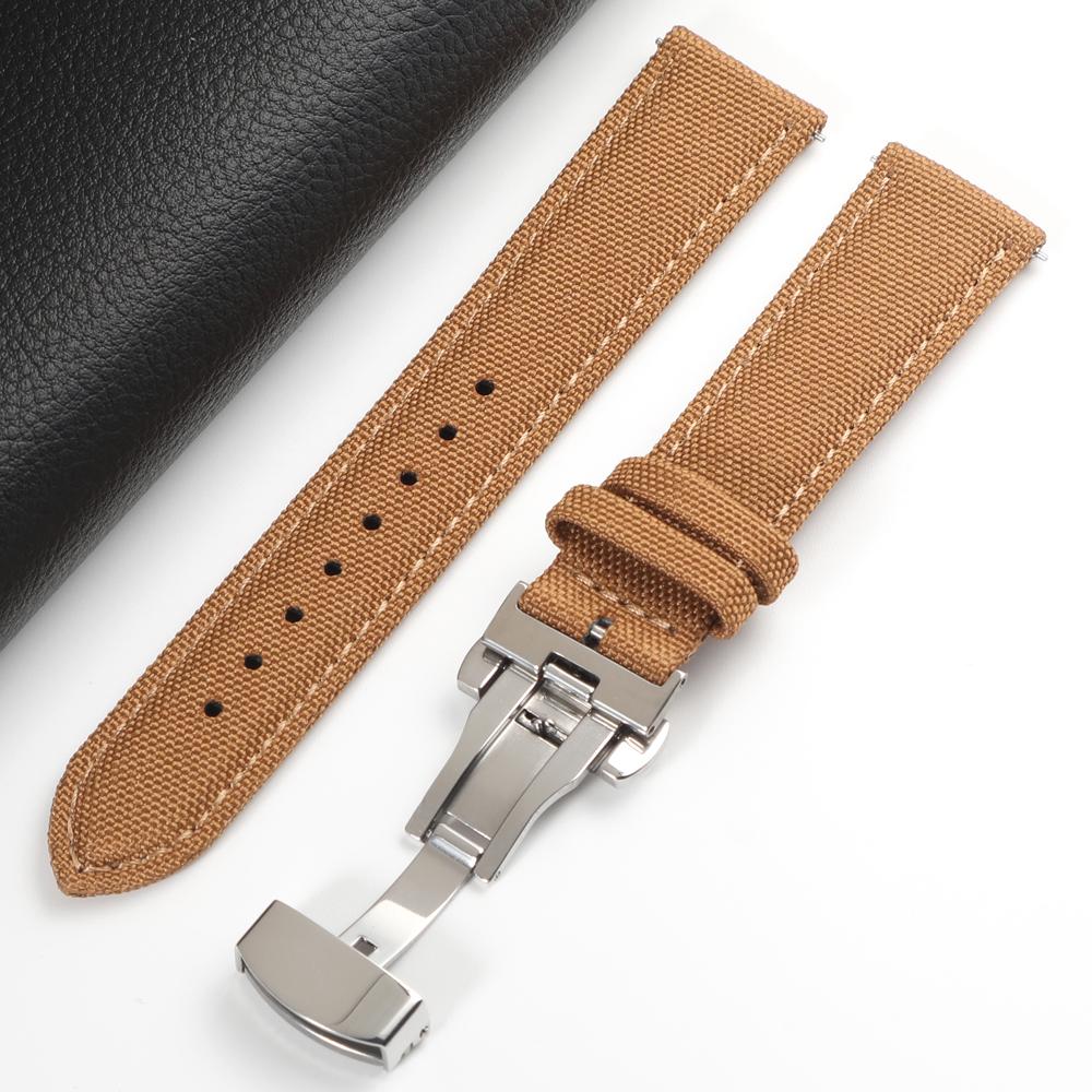 Schnellverschluss Nylon Segeltuch Uhrenarmband 18mm 19mm 20mm 21mm 22mm 24mm Schmetterlingsverschluss Band für Omega für Seiko Uhrenarmband