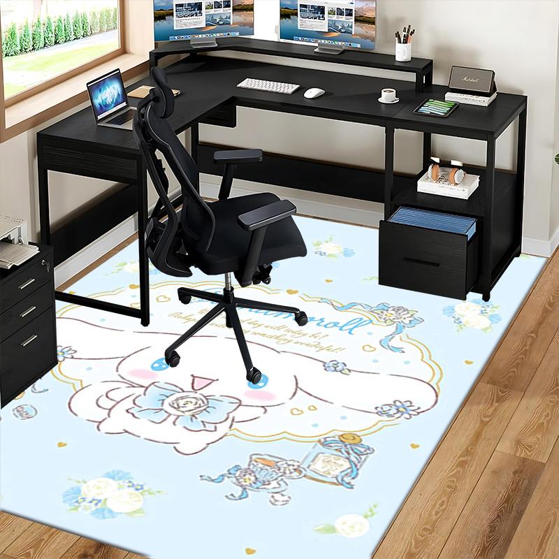 Cinnamoroll Anime Cartoon Design Office Chair Mat Non-Slip Carpet Suitable for Home Decor Living Room Bedroom Game Room Dormitory Gift All Seasons.E02