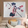 Japanese Style Cute Girl Illustration Tapestry Decorative Wall Art for Bedroom Dormitory Headboard Creative Living Room Decor