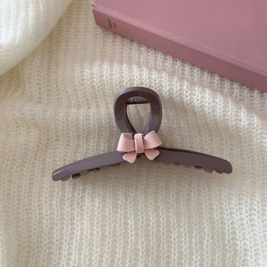 Pince à Cheveux Femme Design Nœud Grande Prise Pince à Cheveux Stable avec Peigne à Dents Étendues Ressort Puissant Pince à Cheveux pour Cheveux du Dessus Accessoire pour Cheveux