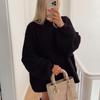 2024 Autumn/Winter Women's Stand-up Collar Knitted Sweater - American Blogger Style, Korean Version