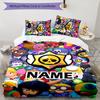 3pcs Brawl Stars Cover Set - Personalized Name, HD Printed Bedding with 1 Cover and 2 Pillowcases - Perfect for Home Decor, Easy Care