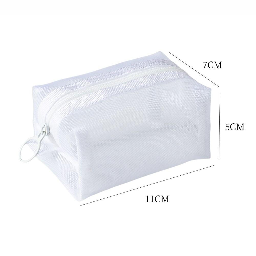 Vintage Three-dimensional Square Nylon Mesh Coin Purse Pouch Large Capacity Key Lipstick Earphone Organizer Card Bag