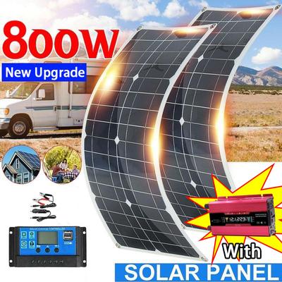 A 8000W 12V Solar Panel Inverter Solar Panel System Kit 1000W Inverter 10A/60A/100A Controller Car Van Boat Camper Battery Charger