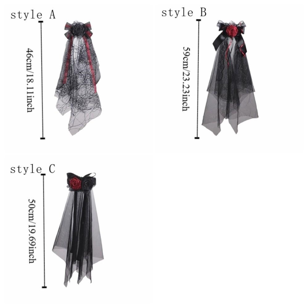 Portable Breathable Halloween Hairpin Comfortable Elegant Gothic Head Veil Black Fashion Hair Accessories Masquerades